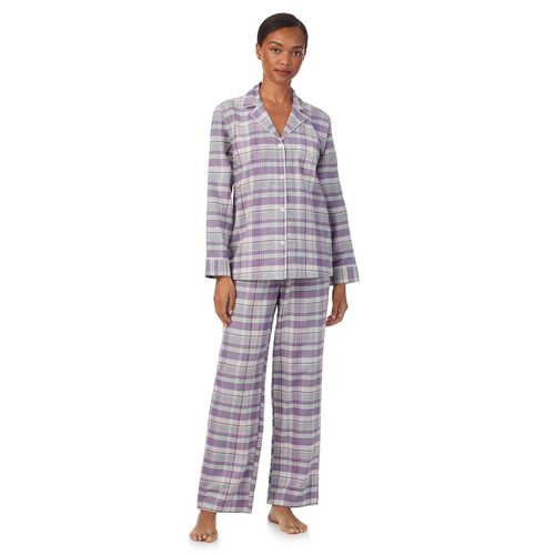 Lauren Ralph Lauren Cotton Brushed Twill L/S Notch Collar Pajama Set